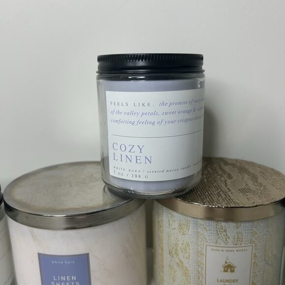 Bath & Body Works Laundry Day Cost Linen Sheets 3 Wick & Single Wick Lot Of 5 - Picture 3 of 10